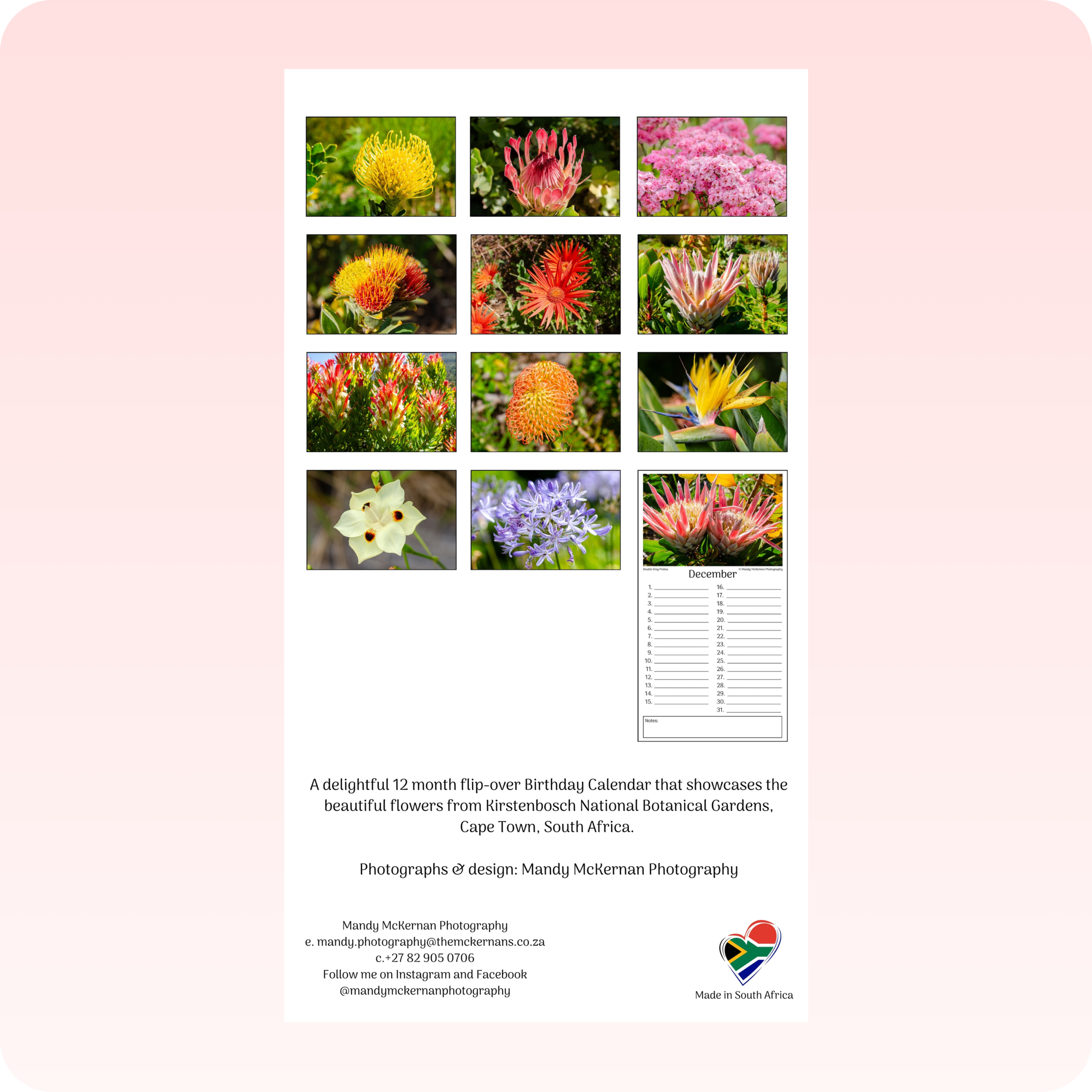 Birthday Calendar - Kirstenbosch Flowers - Image 3
