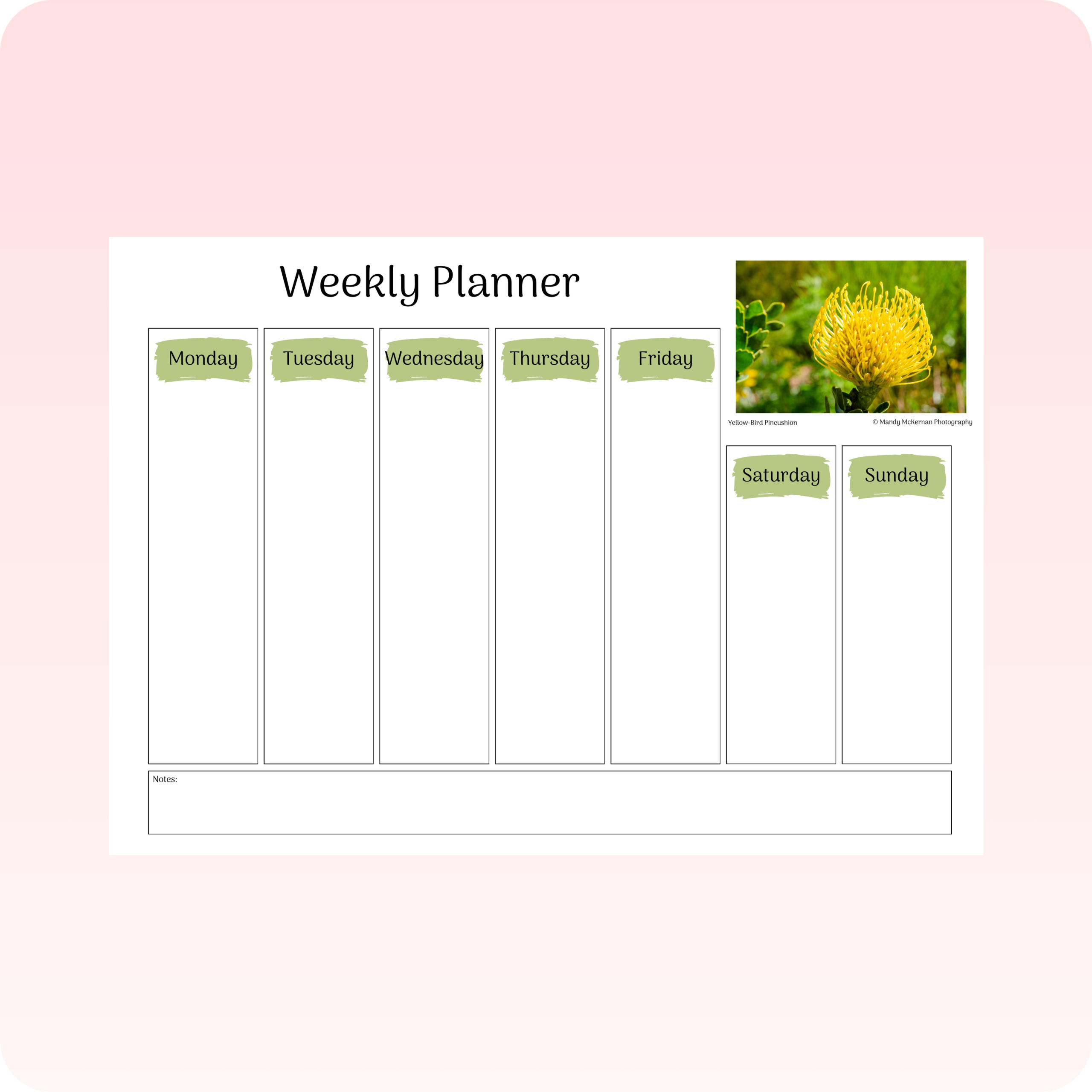 Weekly Planner - Kirstenbosch Flowers - Image 2
